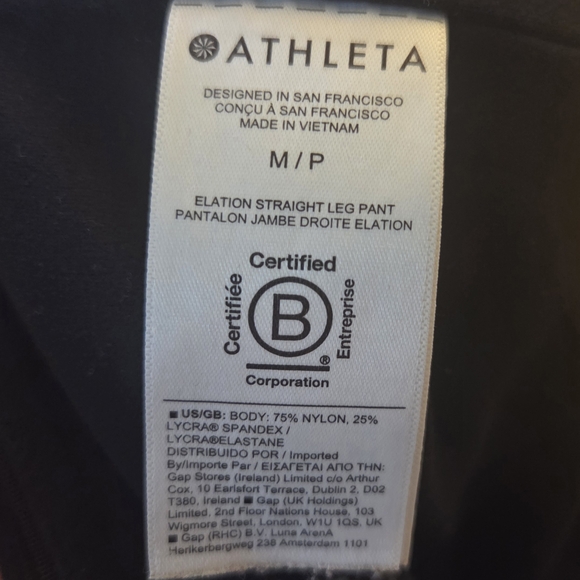 Athleta Elation Straight Leg Pant in Black  Size MED - Picture 4 of 5